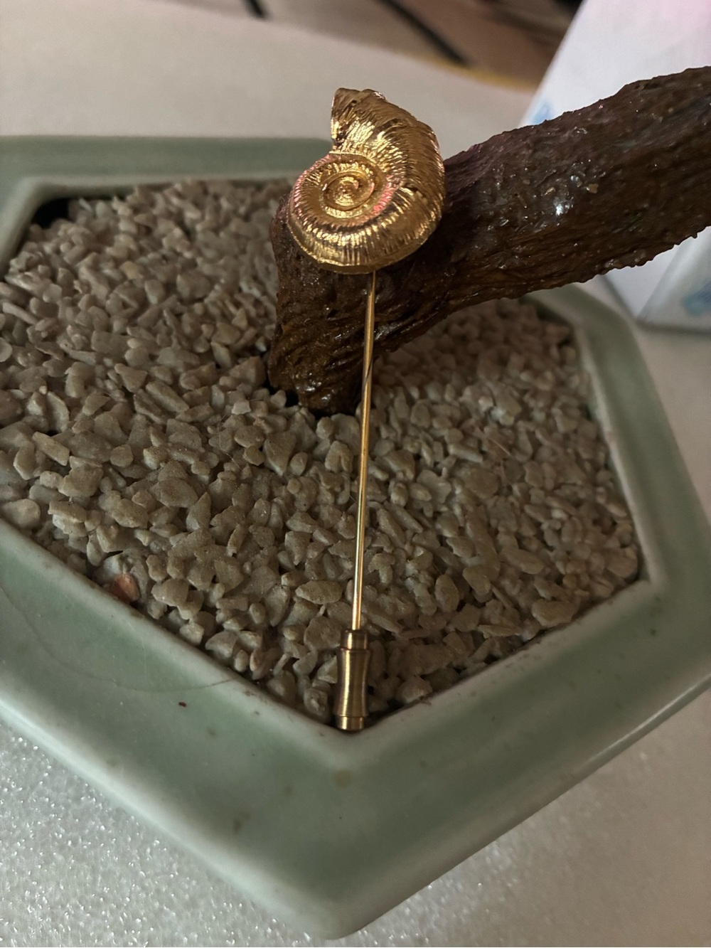 Gold Spiral Shell Stick Pin - Elegant Women’s Jewelry